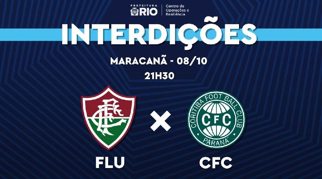 Maracanã tem interdições no trânsito para jogo entre Fluminense e Coritiba
