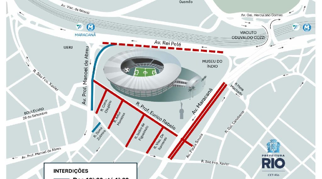 Trânsito no Maracanã sofre alterações para jogo entre Fluminense e Coritiba